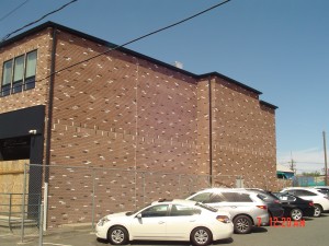 Brickface applied to commercial building
