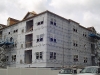 Apt building in Passaic County, stucco prep work done from scissor lift