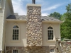 Custom home in Union County. Stone chimney.